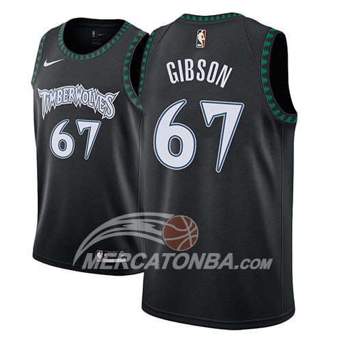 Maglia NBA Minnesota Timberwolves Taj Gibson Classic 2018 Nero